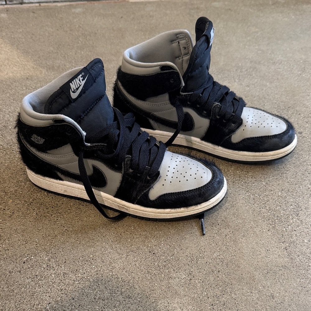 Nike Black and Gray Jordans Sneakers 3 Youth 3Y